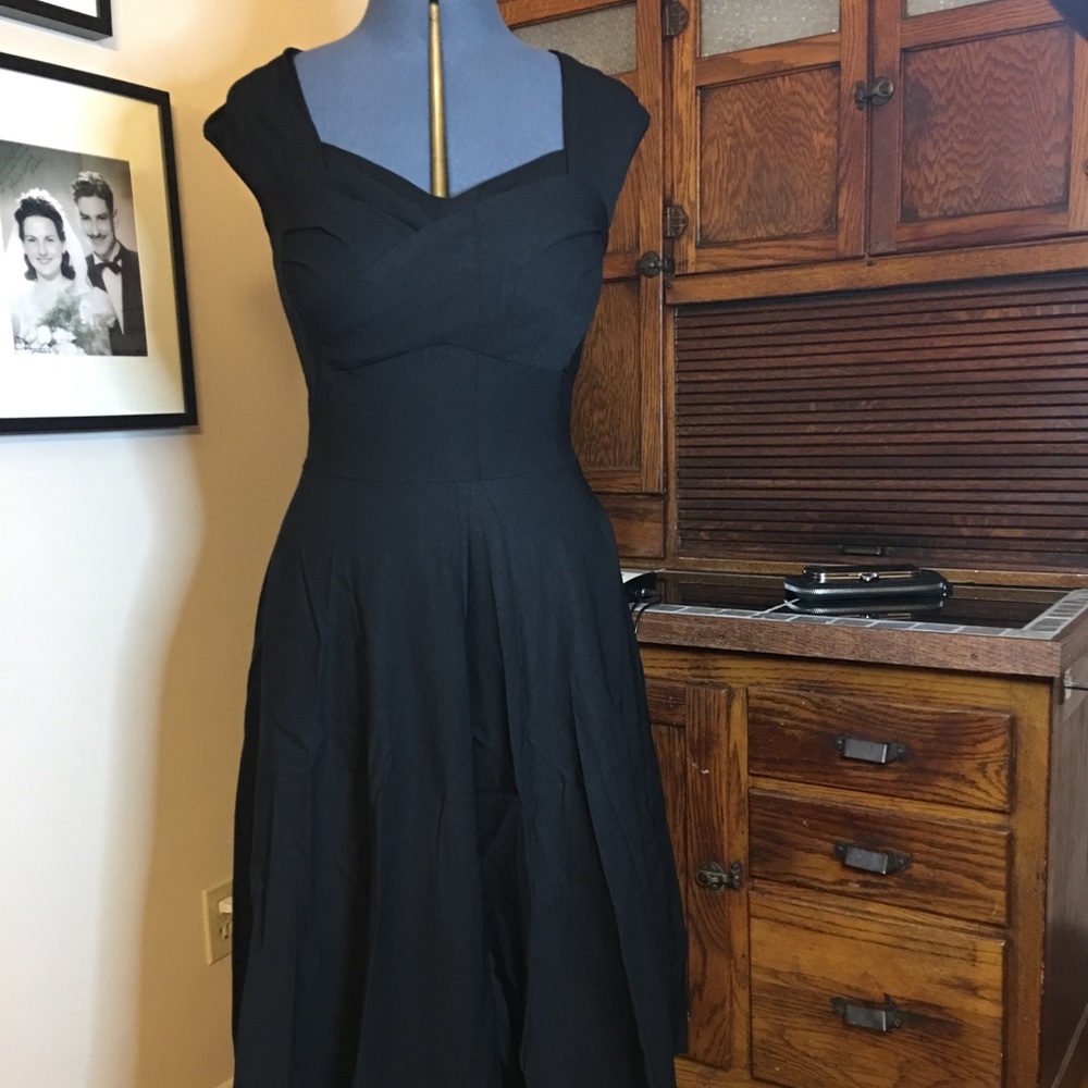 Black swing dress stretchy sz xl new